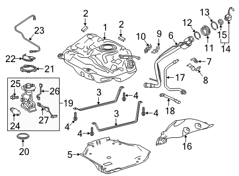2021 Toyota C-HR Fuel Injection Fuel Tank Diagram for 77001-10400