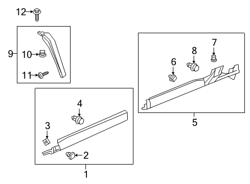 2019 Honda Ridgeline Exterior Trim - Pillars, Rocker & Floor Garnish, R. RR. Pillar Side *R561P* (COPPERHEAD RED PEARL) Diagram for 74405-T6Z-A01ZA