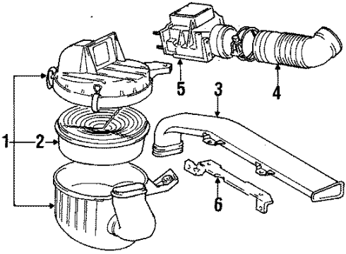 1987 Toyota Corolla Filters Air Cleaner Diagram for 17700-16270