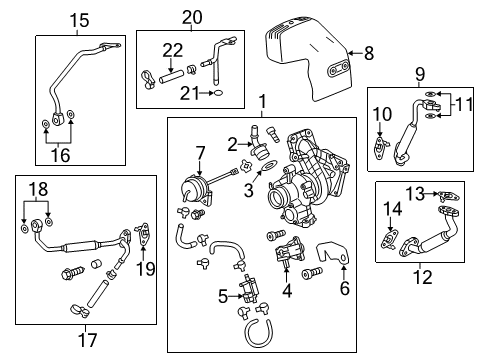 2017 Chevrolet Malibu Turbocharger Gasket Diagram for 12673929