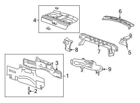 2015 Chevrolet Camaro Rear Body Outer Panel Diagram for 23125845