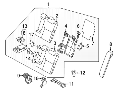 2022 Nissan Versa Rear Seat Components Bolt Diagram for 86899-79900