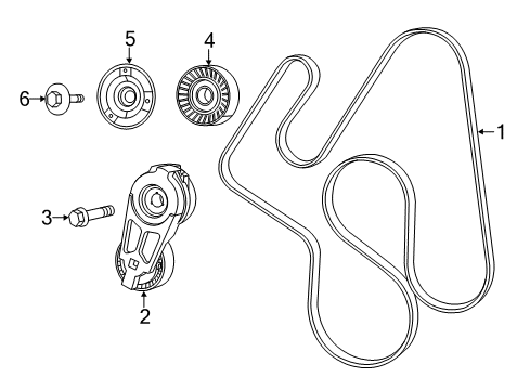 2018 Ram 2500 Belts & Pulleys Pulley-Idler Diagram for 5281720AA