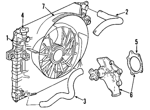 2004 Jeep Grand Cherokee Cooling System, Radiator, Water Pump, Cooling Fan Fan-Cooling Diagram for 52079528AD