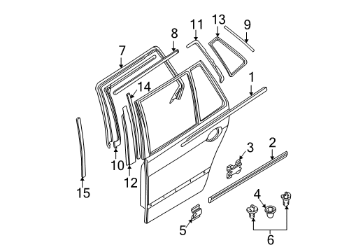 2000 BMW 528i Exterior Trim - Rear Door Grommet Diagram for 51131960127