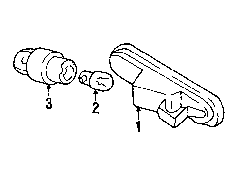 1998 Cadillac Catera Front Lamps - Side Marker Lamps Lamp, Front Side Marker Diagram for 90493542