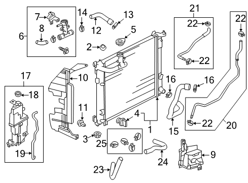 2015 Nissan Versa Note Radiator & Components Radiator Assy Diagram for 21410-1HS3A