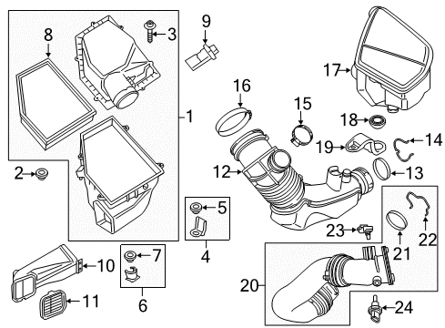 2020 BMW 530i Filters Rubber Mounting Diagram for 13718620471
