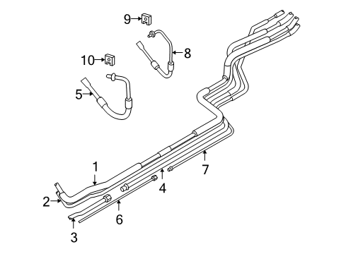 2009 Ford E-150 Rear A/C Lines Water Inlet Diagram for AC2Z-18663-A