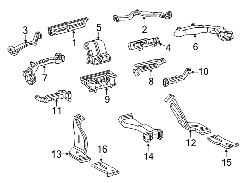2021 Toyota Avalon Ducts Inlet Duct Diagram for 87201-06760