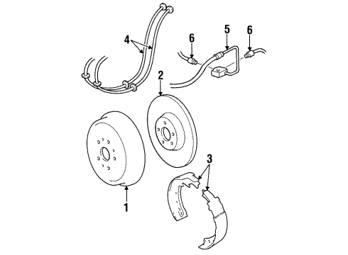2001 Jeep Cherokee Rear Brakes Shoe And Lining Kit Drum Diagram for 4796310