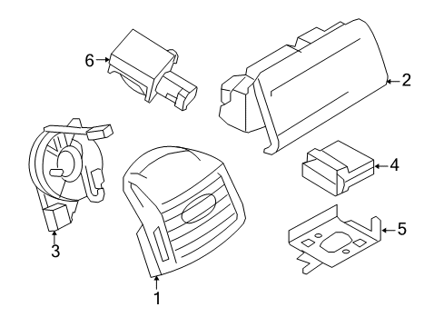 2010 Ford F-250 Super Duty Air Bag Components Control Module Bracket Diagram for 7C3Z-14B045-A