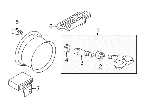 2021 INFINITI QX80 Tire Pressure Monitoring Antenna Tire Pressure Diagram for 40740-6GW0A