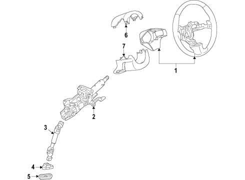 2019 Buick Cascada Steering Column & Wheel, Steering Gear & Linkage Column Assembly Diagram for 39019157