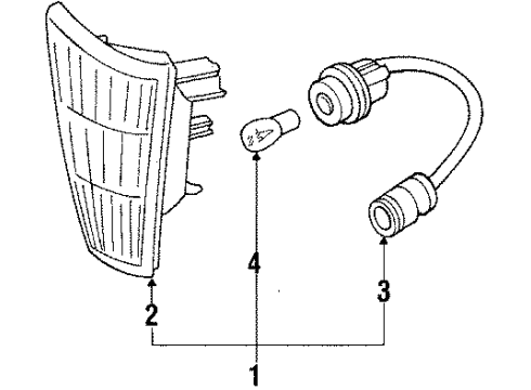 1986 Hyundai Excel Park Lamps Lamp Assembly-Front Position, LH Diagram for 92303-21552