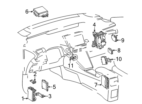 2019 Toyota Mirai Fuse & Relay Junction Block Upper Bracket Diagram for 82673-62030