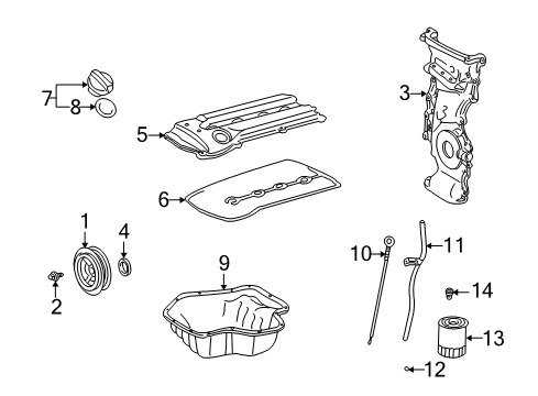 2001 Toyota Highlander Filters Timing Cover Diagram for 11321-28020