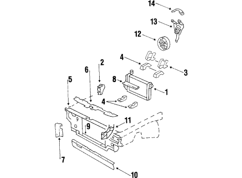 1984 Oldsmobile Omega Radiator & Components, Cooling Fan Duct, Front Air Intake Diagram for 25501536