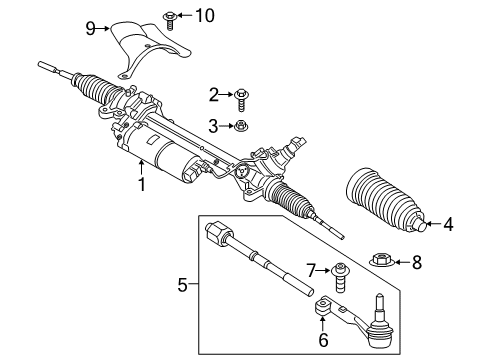 2020 Toyota GR Supra Steering Column & Wheel, Steering Gear & Linkage Tie Rod Assembly Diagram for 45470-WAA02