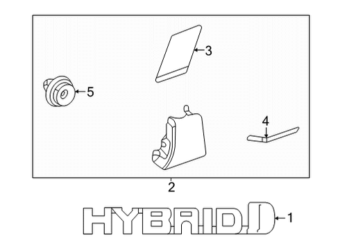 2021 Toyota Venza Exterior Trim - Fender Nameplate Diagram for 75361-48120