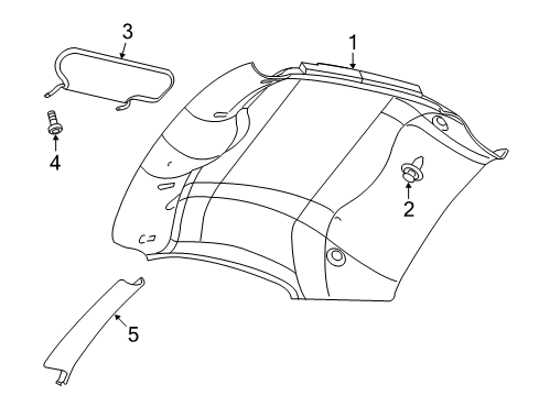 2017 Dodge Viper Interior Trim - Roof Panel-A Pillar Diagram for 1VT20LV5AB