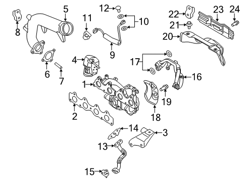2019 Kia Optima Turbocharger Pipe & Hose Assembly-TURBOCHANGER Diagram for 282352B730