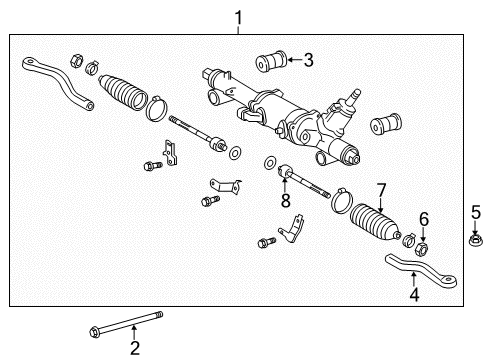 2020 Lexus IS350 Steering Column & Wheel, Steering Gear & Linkage End Sub-Assembly, Steering Diagram for 45503-53010