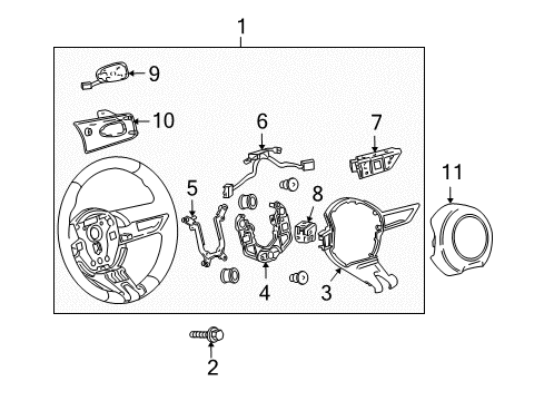 2010 Chevrolet Camaro Steering Column, Steering Wheel Switch, Automatic Transmission Man Shift Auxiliary Position Diagram for 92245831