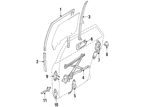 1990 Toyota Cressida Door & Components Division Channel Diagram for 67408-22090