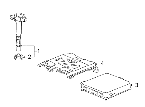 2004 Acura RSX Ignition System Control Module, Engine (Rewritable) Diagram for 37820-PRB-A08