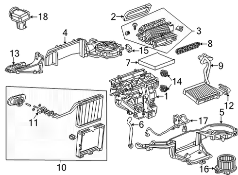 2020 Cadillac CT5 Heater Core & Control Valve Heater Hose Diagram for 84637349