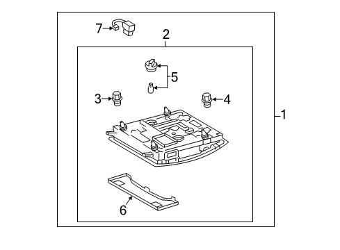 2015 Lexus ES300h Overhead Console Box Sub-Assy, Roof Console Diagram for 63605-33010-A0