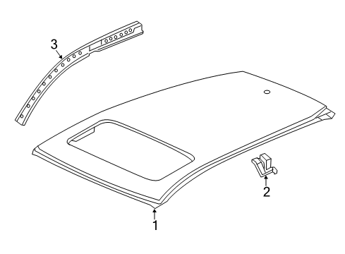 2018 Acura RDX Roof & Components Gusset, Driver Side Roof Side Diagram for 62146-TX4-A00ZZ
