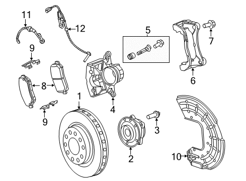 2015 Dodge Dart Brake Components Adapter-Disc Brake CALIPER Diagram for 68160694AC