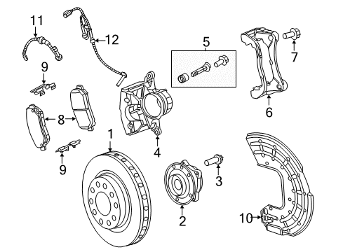 2013 Dodge Dart Brake Components Adapter-Disc Brake CALIPER Diagram for 68160694AB