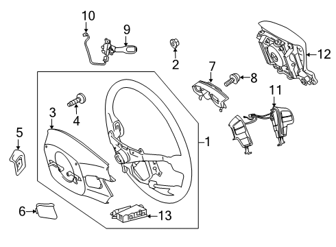 2018 Toyota Land Cruiser Steering Column & Wheel, Steering Gear & Linkage Multifunction Switch Diagram for 84250-60440-C0