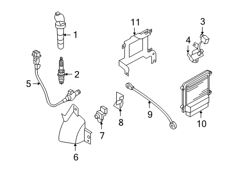 2011 Hyundai Santa Fe Powertrain Control Bracket-Computer (TQ) Diagram for 391502G200