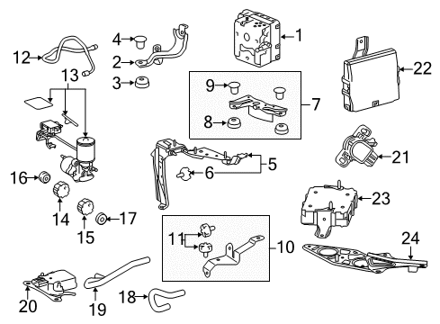 2020 Lexus RX450h ABS Components Yaw Sensor Diagram for 89180-48080