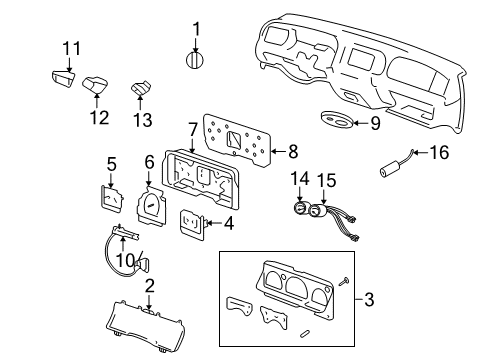 2005 Mercury Grand Marquis Instruments & Gauges Speedometer Diagram for 5W3Z-17255-BA