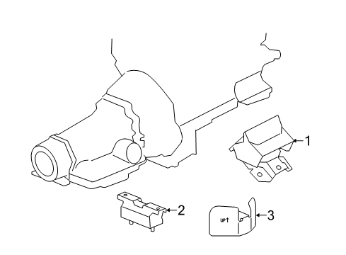 2017 Chevrolet Silverado 3500 HD Engine & Trans Mounting Transmission Mount Shield Diagram for 23334940