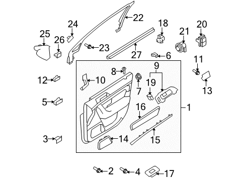 2010 Lincoln MKS Front Door Window Motor Diagram for 8A5Z-7823394-A