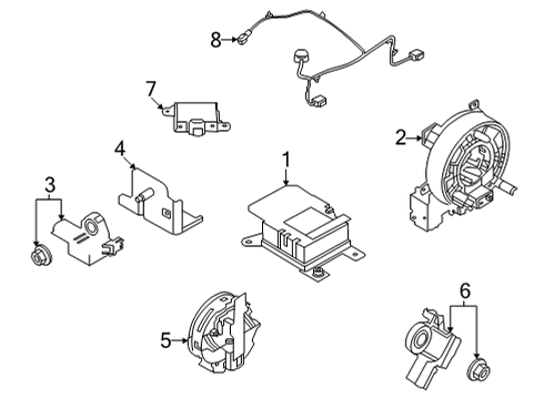 2021 Nissan Rogue Air Bag Components Wire Assy-Steering Air Bag Diagram for B5554-6RA0A