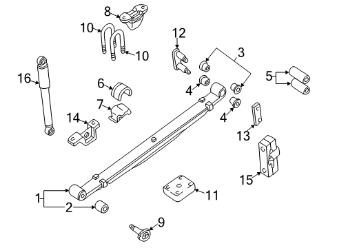 2001 Nissan Frontier Rear Suspension SHACKLE-Spring Rear Diagram for 55220-01G01