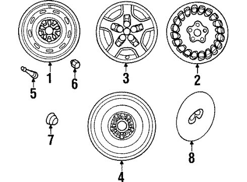 1998 Infiniti Q45 Wheels, Covers & Trim Aluminum Wheel Diagram for 40300-6P026