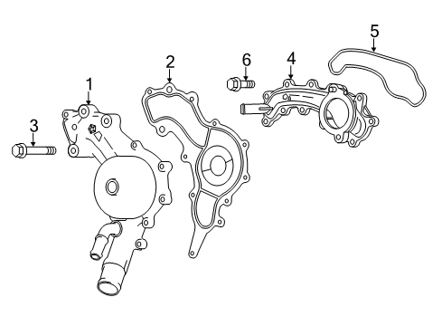 2016 Jeep Cherokee Water Pump Screw-HEXAGON Head Diagram for 6105053AA