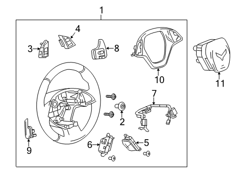 2014 Chevrolet Corvette Steering Column & Wheel, Steering Gear & Linkage Paddle Switch Diagram for 23162572