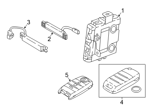 2017 Kia Niro Keyless Entry Components Smart Key Fob Diagram for 95440G5000