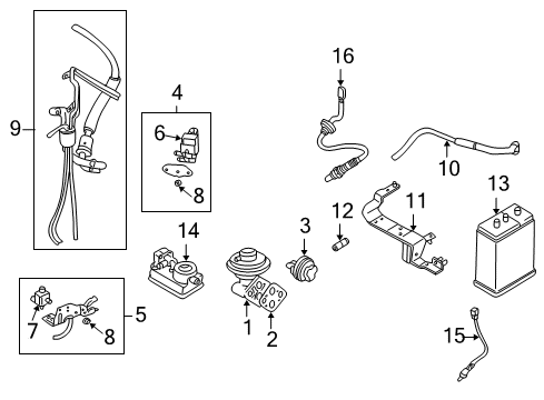 2001 Chrysler Sebring Emission Components Valve-Emission Control SOLENOID Diagram for MR340922