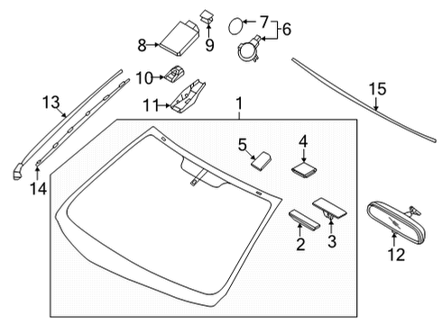 2022 Hyundai Ioniq 5 Windshield Glass, Reveal Moldings SENSOR-AUTO DEFOG Diagram for 97257-GI000