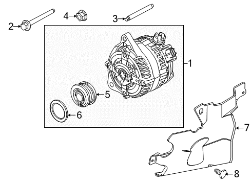 2011 Ford Mustang Alternator Alternator Mount Stud Diagram for -W714329-S437